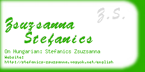 zsuzsanna stefanics business card